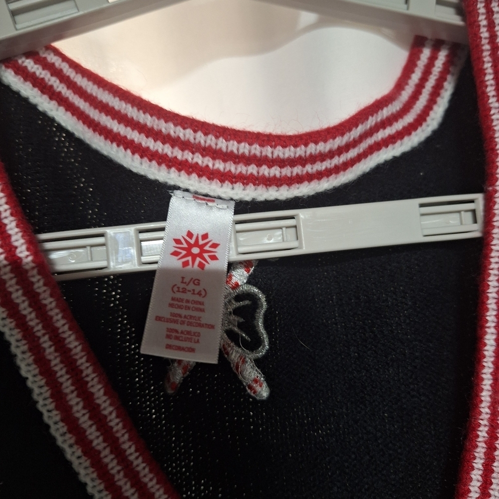 Festive Snowman Sweater Vest - Black and Red - Picture 4 of 5
